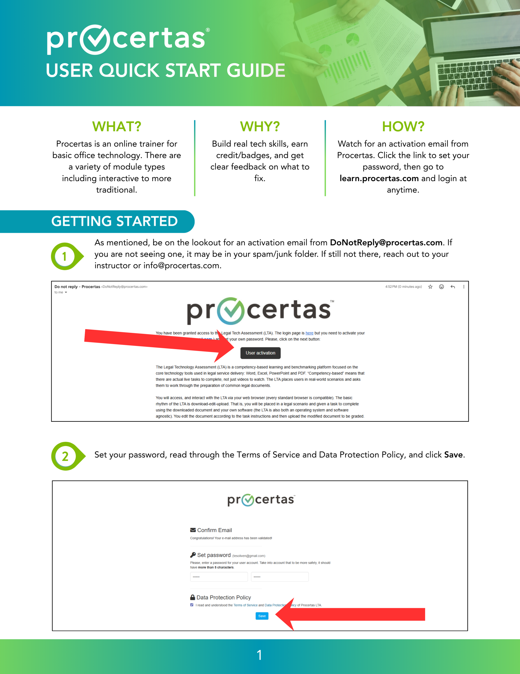 Procertas User Quick Start Guide